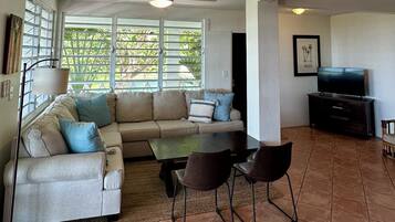 Smart TV, books, stereo