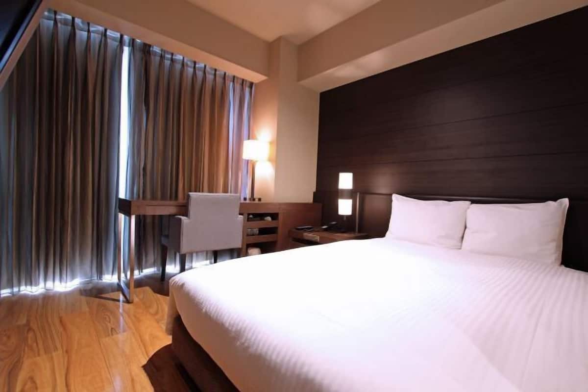 Escritorio, cortinas opacas, wifi gratis y ropa de cama