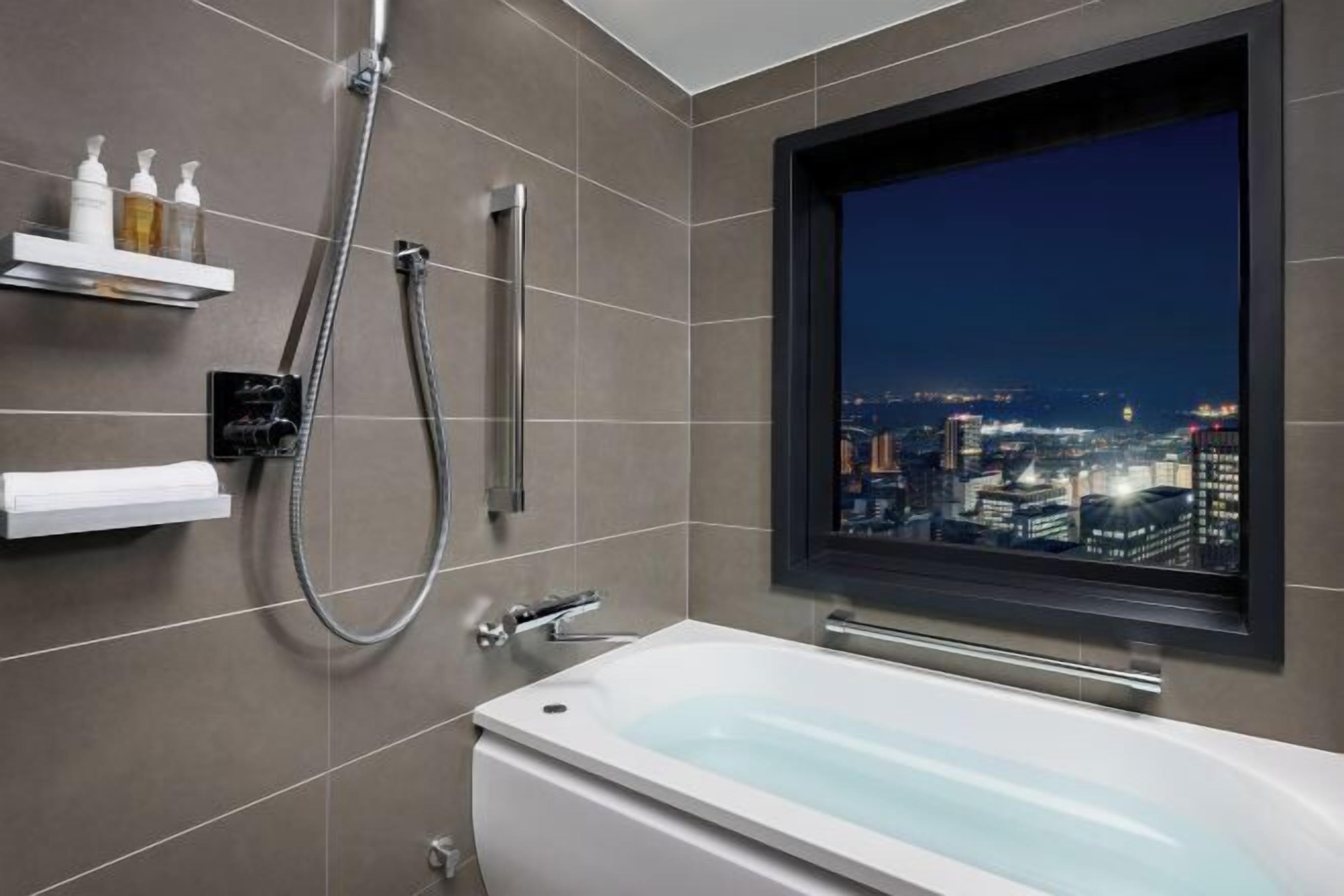 Free toiletries, hair dryer, slippers, bidet