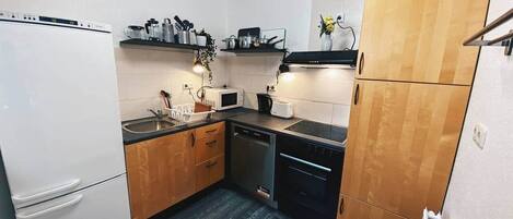 Kühlschrank, Mikrowelle, Ofen, Herdplatte