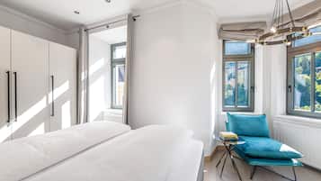 Deluxe Apartment, 1 Bedroom, Balcony | Premium bedding, down comforters, in-room safe, blackout drapes