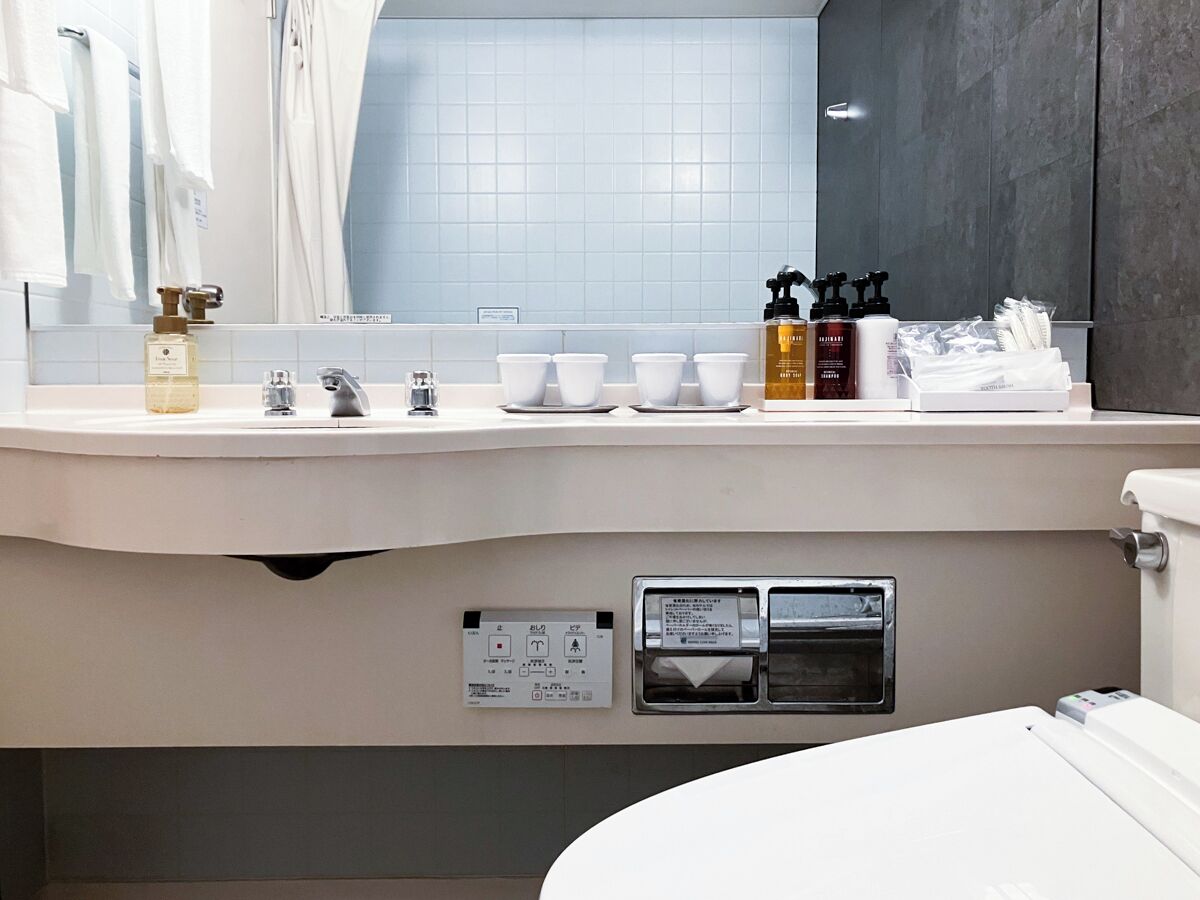 Combined shower/bathtub, free toiletries, hair dryer, slippers