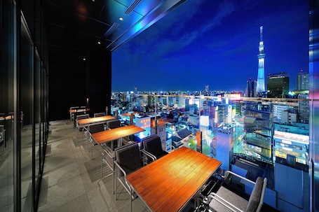 Outdoor dining. The Gate Hotel Kaminarimon by Hulic