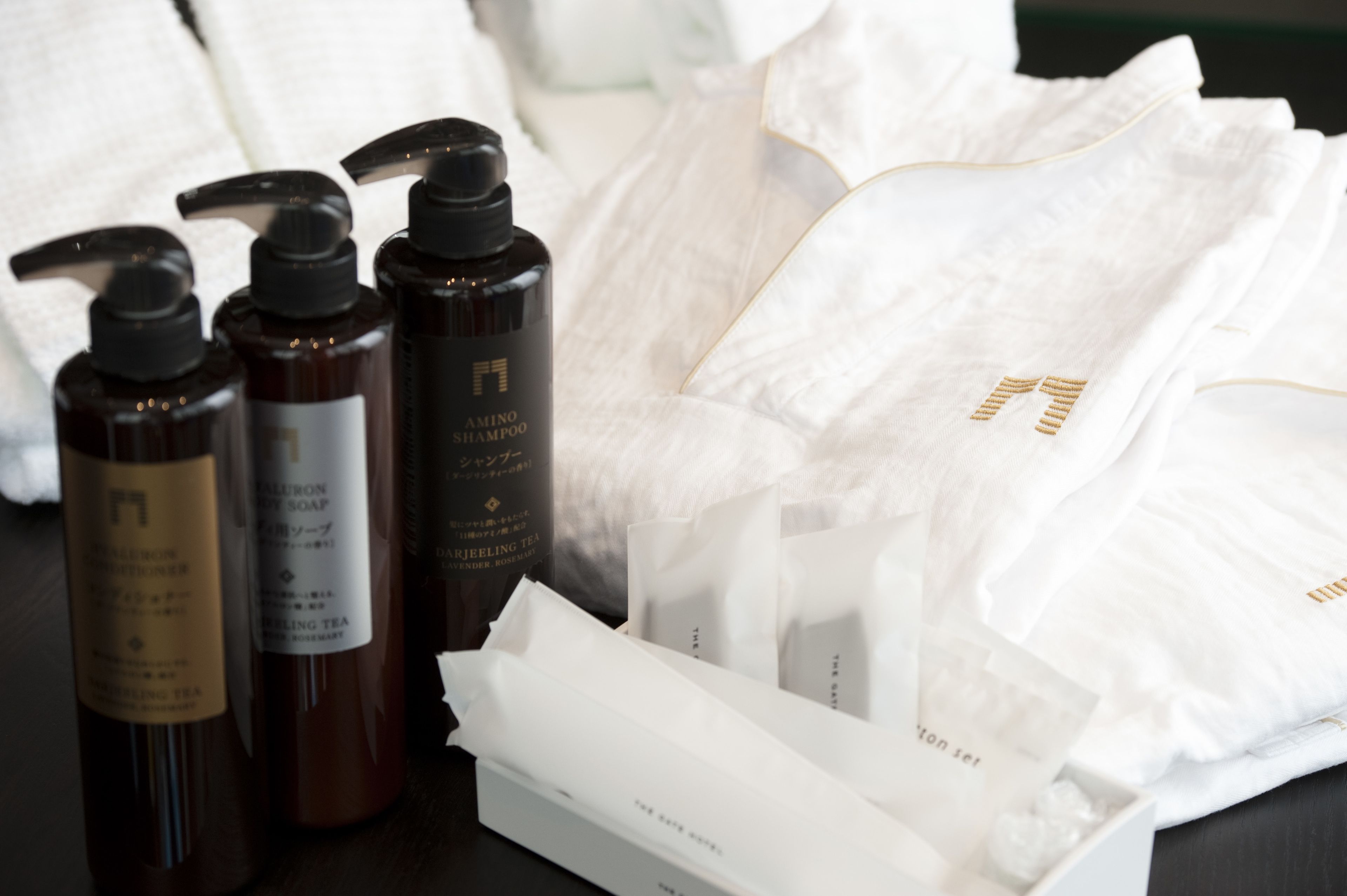 free toiletries, hair dryer, slippers, bidet