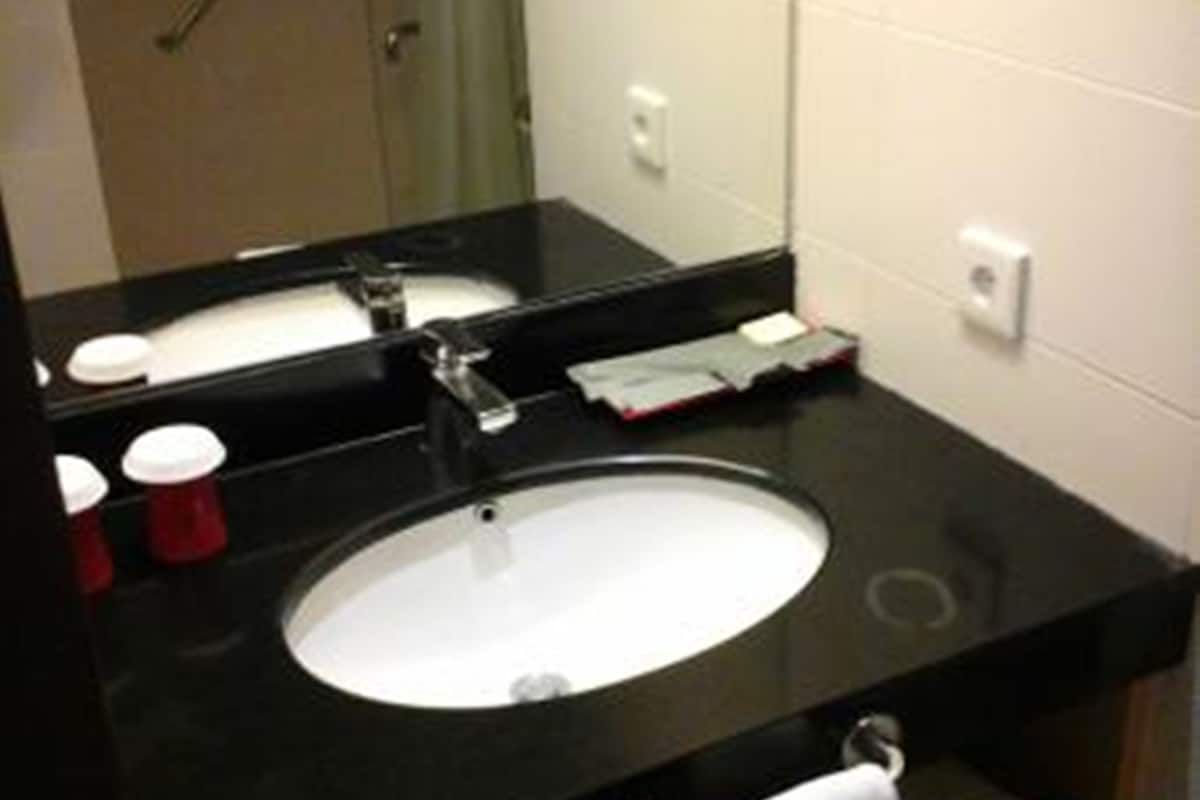 free toiletries, hair dryer, towels