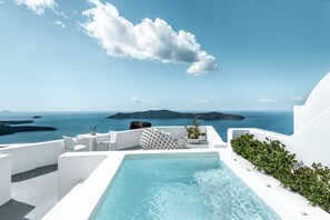 Junior Suite (with Plunge Pool) | View from room - Grace Hotel, Auberge Collection (Santorini)