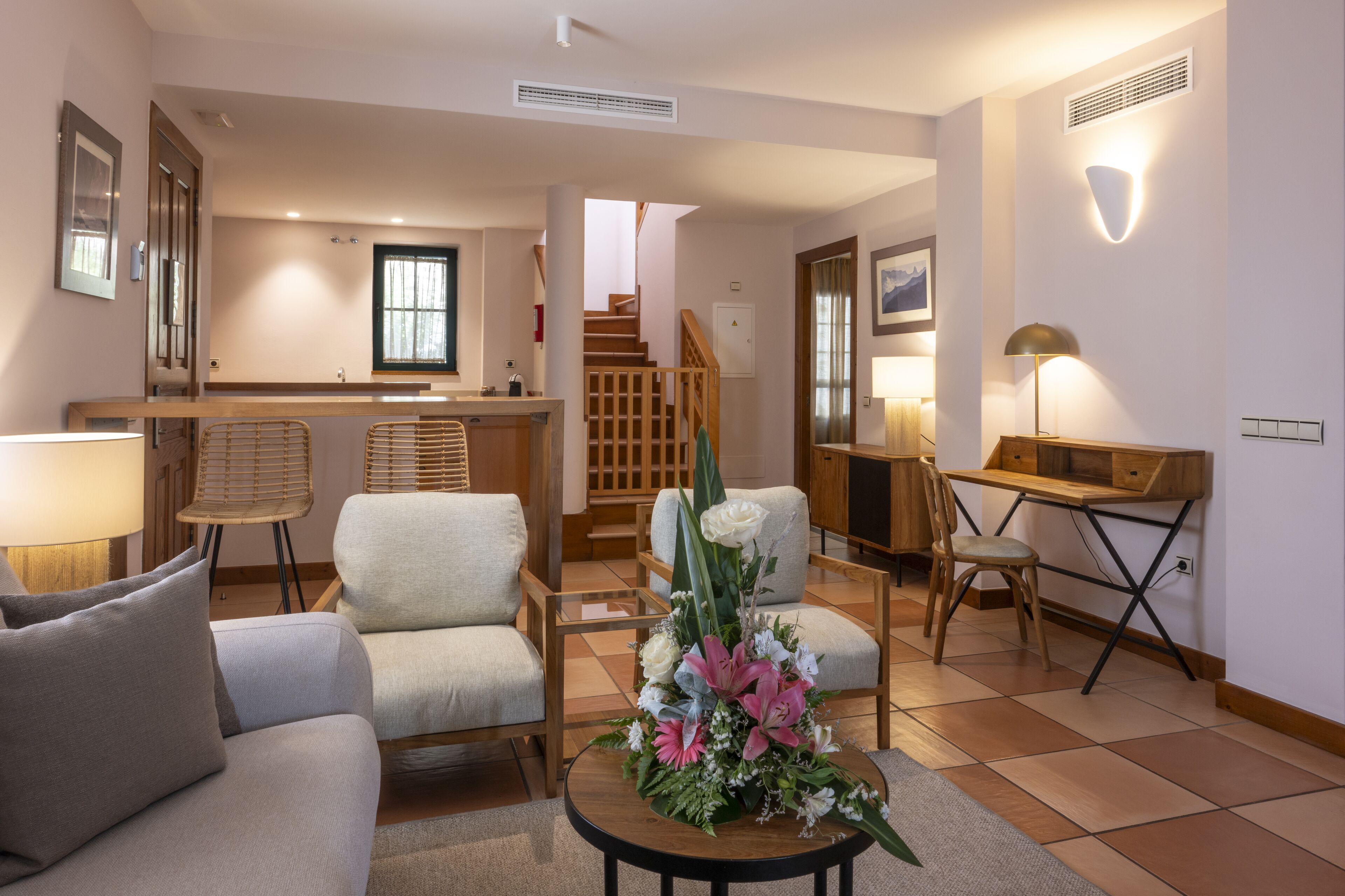 villa, 3 bedrooms, private pool | living area | led tv