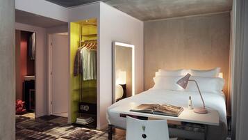 Bộ đồ giường cao cấp, két bảo mật tại phòng, bàn, phòng cách âm