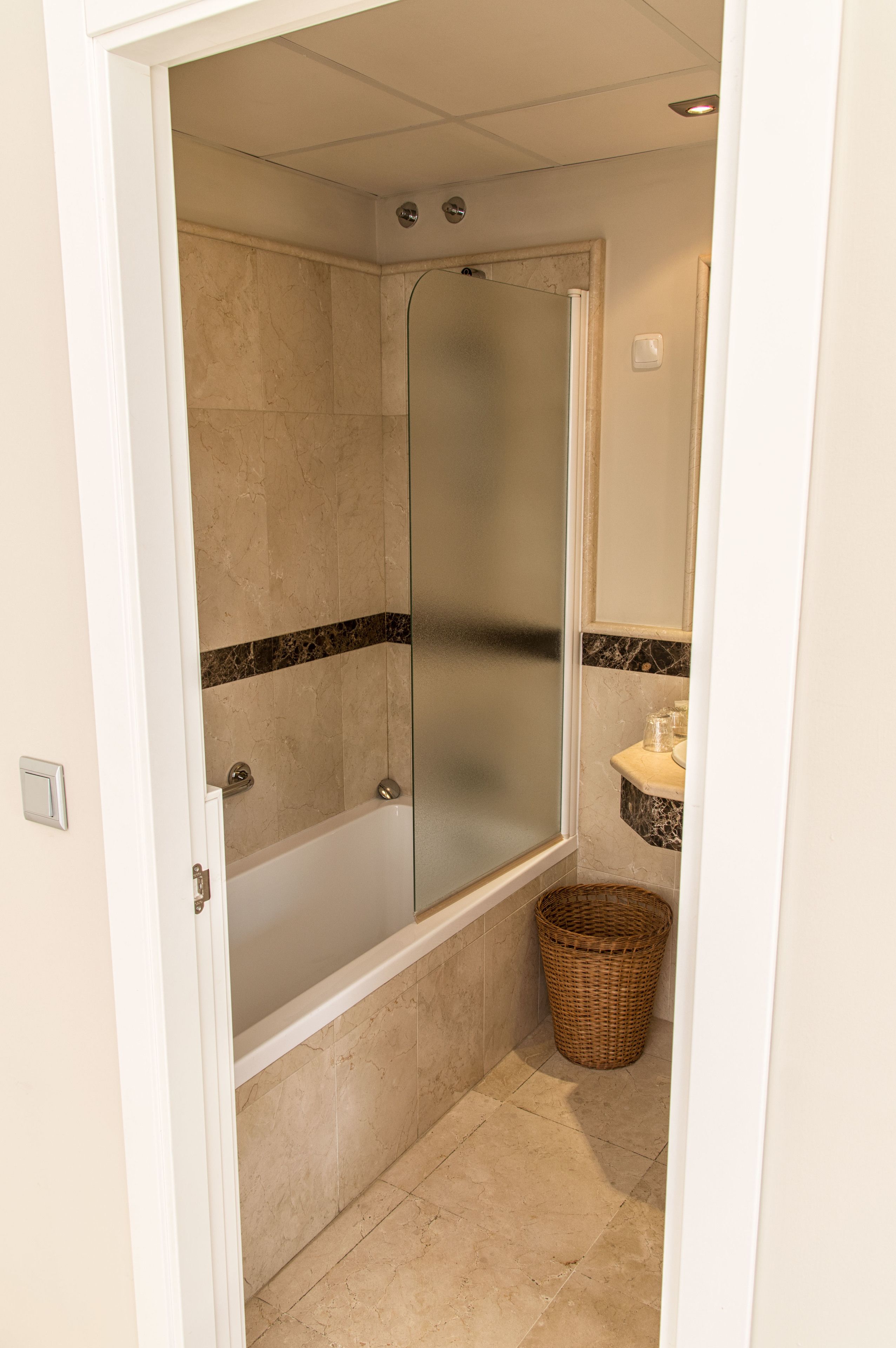 free toiletries, hair dryer, towels