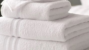 Ensemble douche/baignoire, serviettes fournies