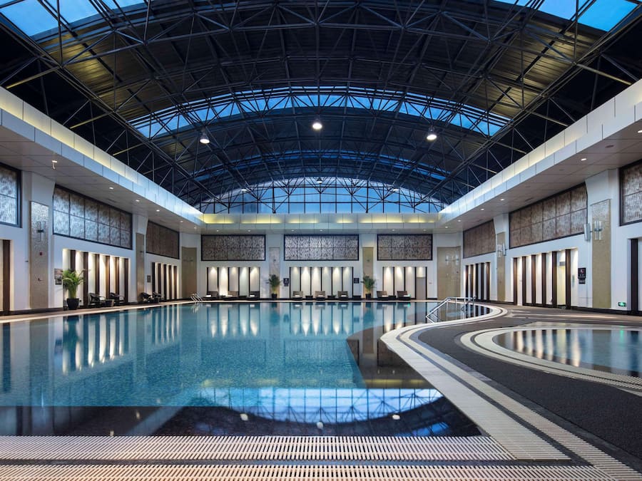 2 indoor pools, lifeguards on site