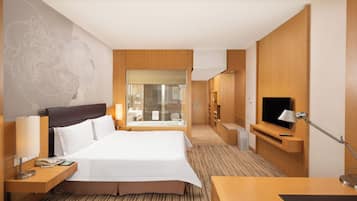 スタンダード ルーム キングベッド 1 台 | 高級寝具、羽毛の掛け布団、ミニバー、セーフティボックス (室内)