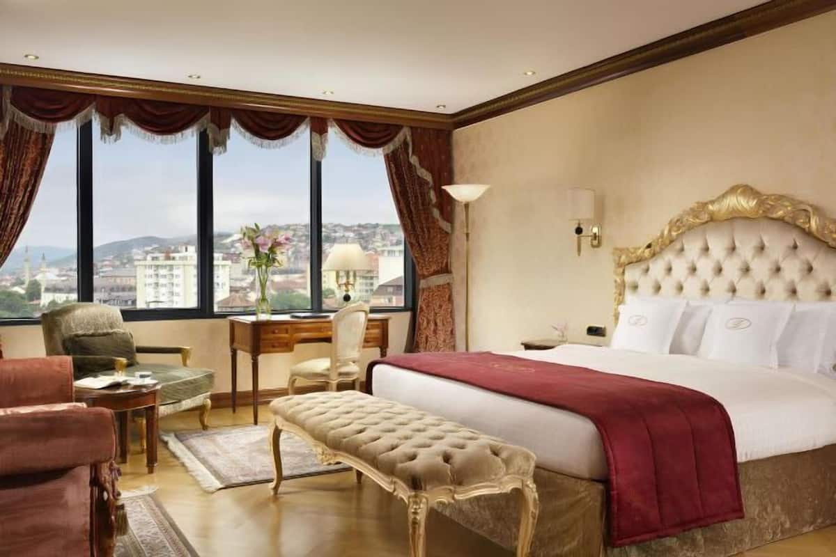 Frette Italian sheets, premium bedding, down duvets, minibar