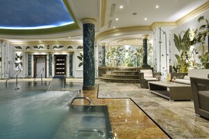 Indoor pool, open 7:00 AM to 11:00 PM, sun loungers