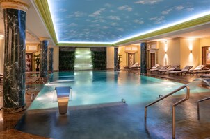 Indoor pool, open 7:00 AM to 11:00 PM, sun loungers