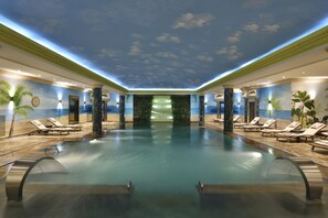 Indoor pool, open 7:00 AM to 11:00 PM, pool loungers - Swiss Diamond Hotel Prishtina (Pristina)