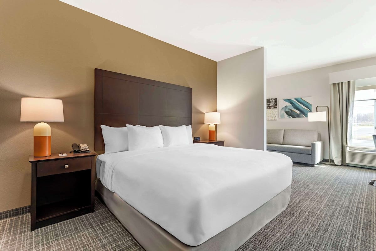 Room, 1 King Bed, Accessible, Non Smoking (Accessible Tub) | Premium bedding, desk, iron/ironing board, rollaway beds