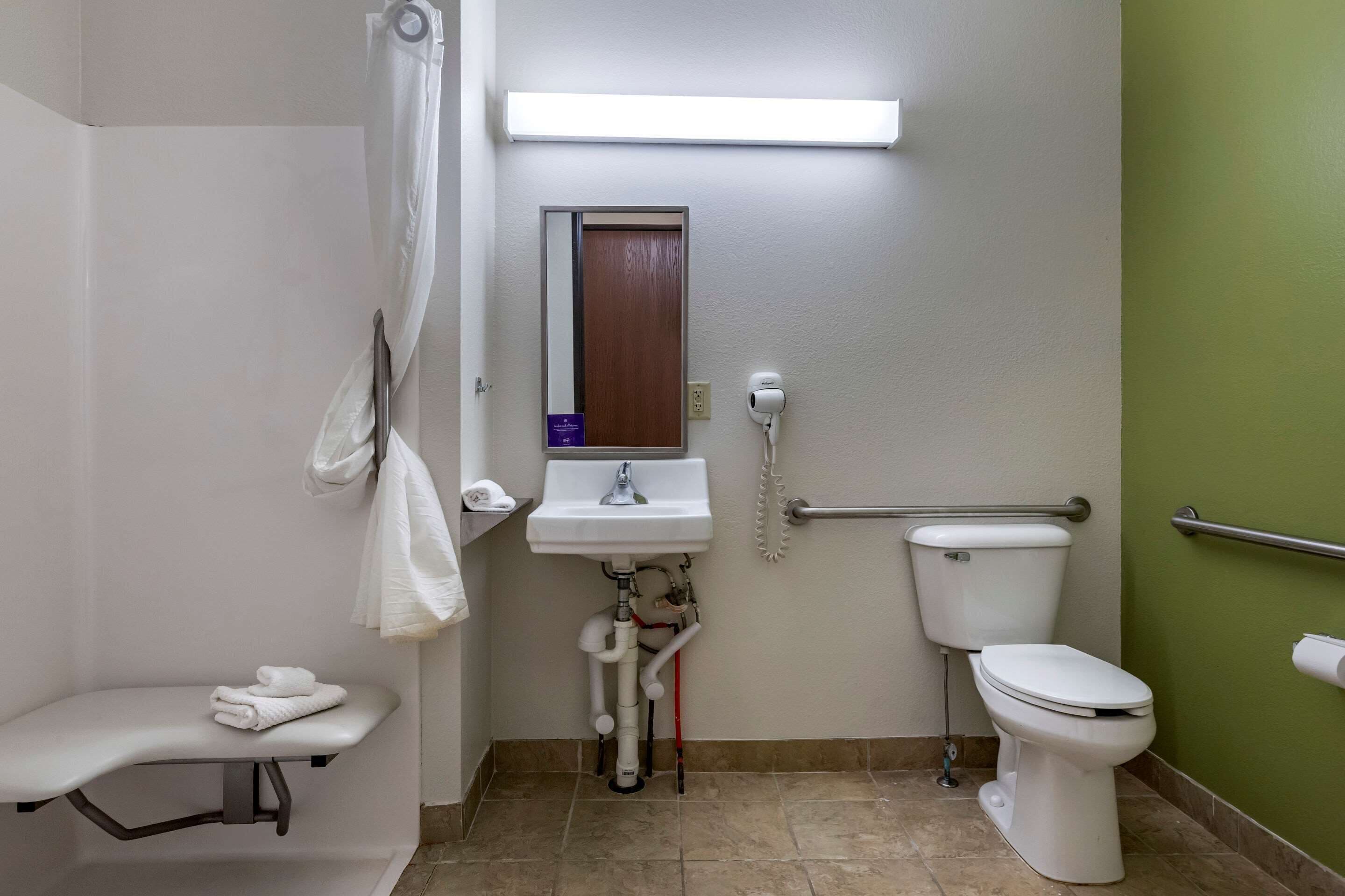 free toiletries, hair dryer, towels