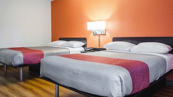Desk, blackout curtains, free WiFi, bed sheets