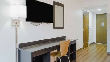 Desk, blackout curtains, free WiFi, bed sheets