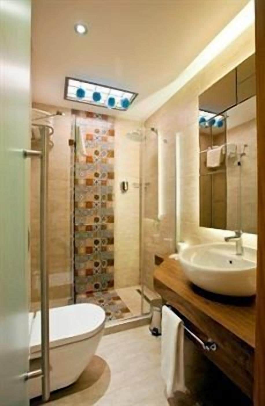 double or twin room | bathroom | shower, hair dryer, bathrobes, slippers