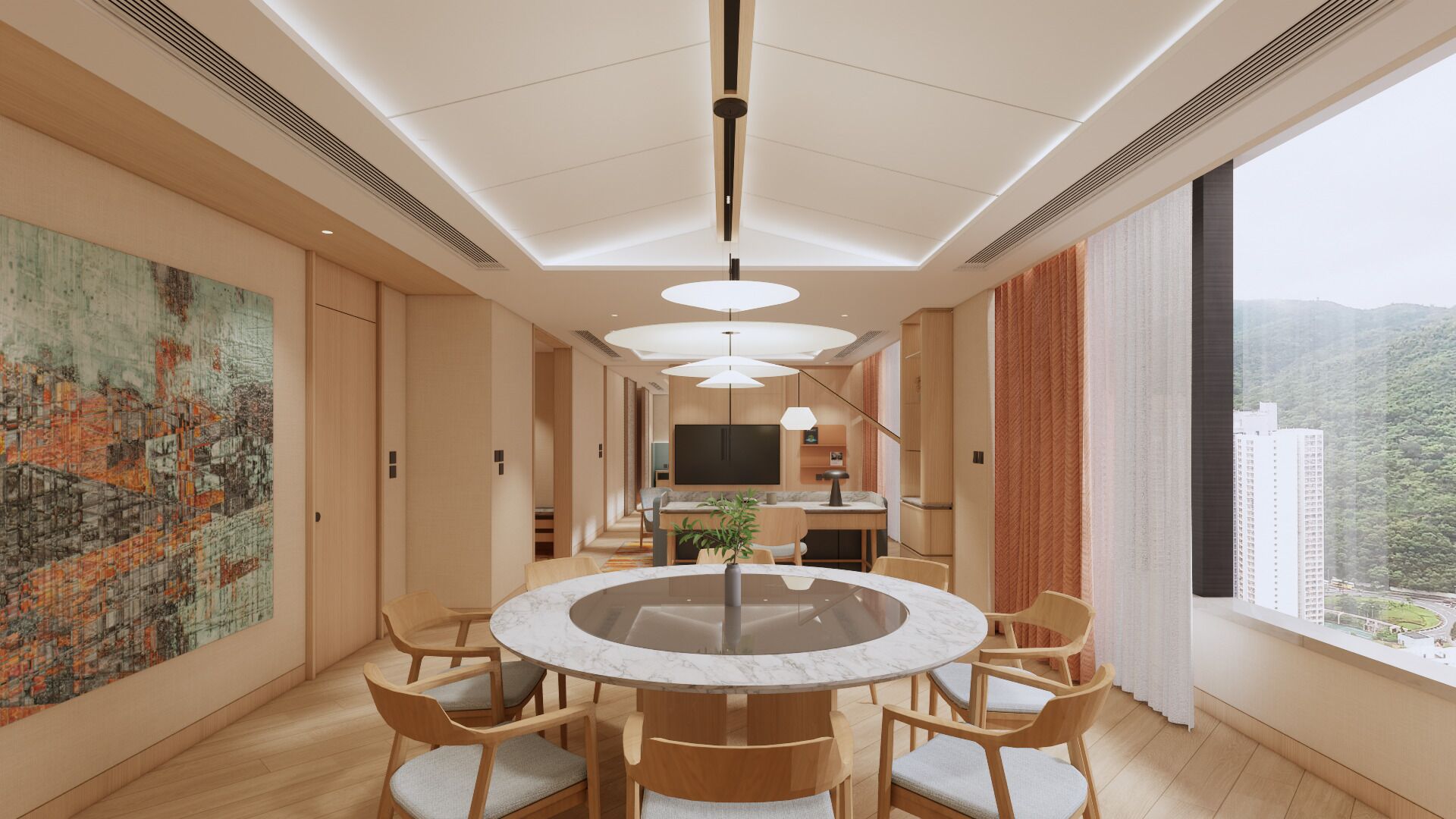 Luksus-studiosuite, byutsikt | Minibar, safe på rommet, skrivebord og blendingsgardiner