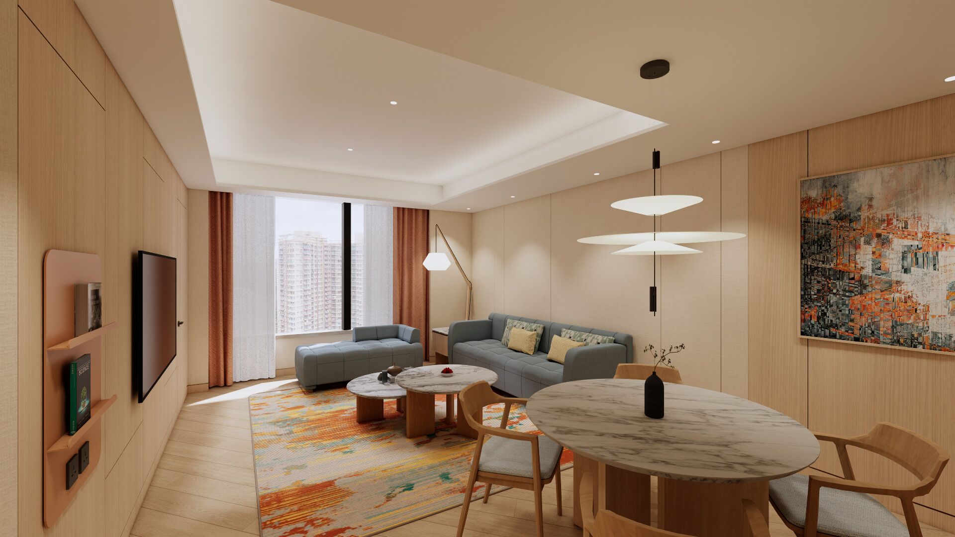 Skyline Alcove Suite | Minibar, in-room safe, desk, blackout curtains