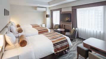 Premium bedding, down comforters, in-room safe, desk
