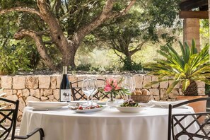 Breakfast, lunch, dinner served; Mediterranean cuisine, garden views