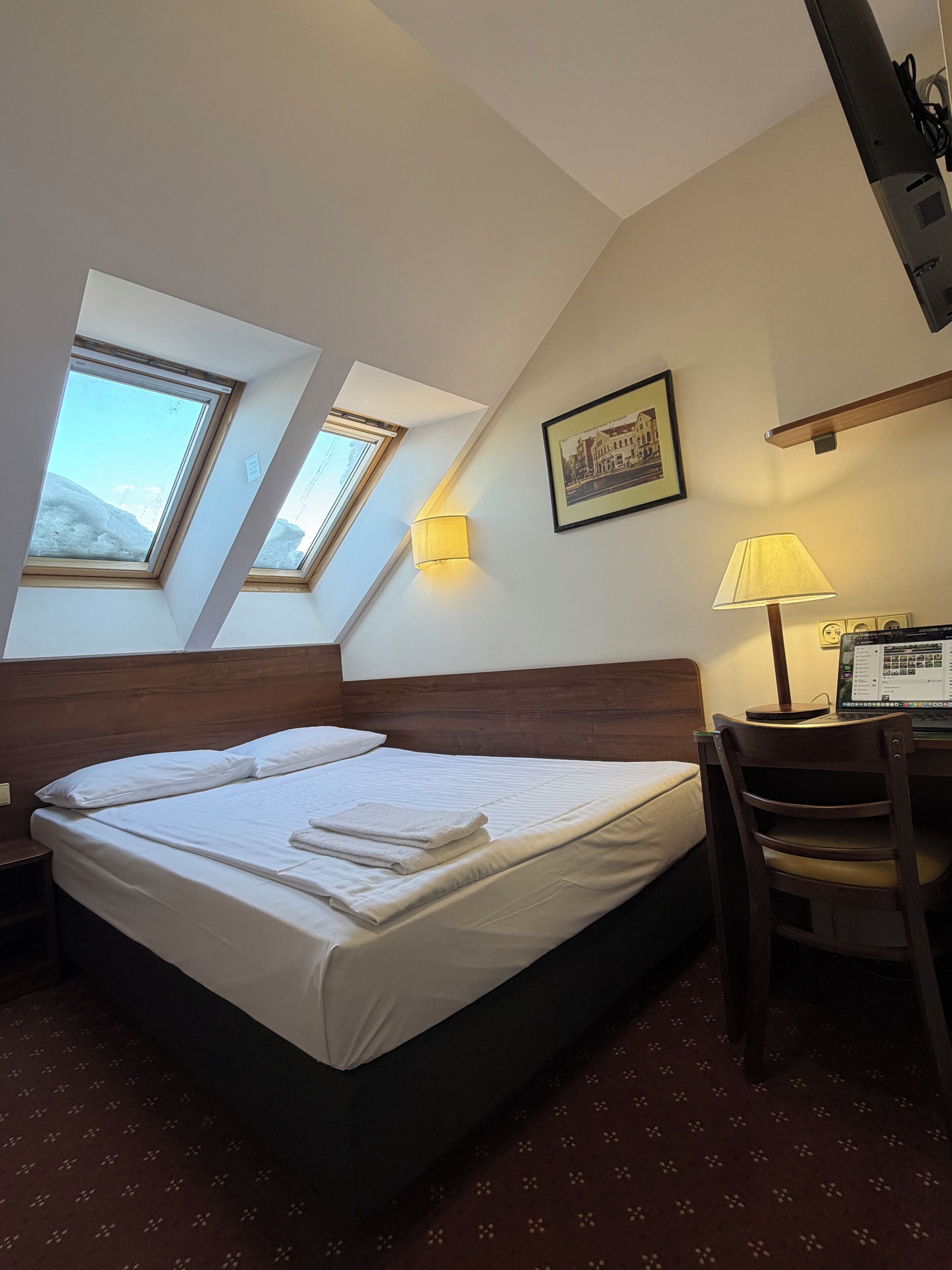 Attic Single Room | Hypoallergeen beddengoed, een kluis op de kamer, een bureau