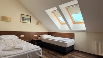 Attic Twin Room | Hypo-allergenic bedding, in-room safe, desk, blackout drapes