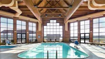 Indoor pool, free pool cabanas, pool loungers