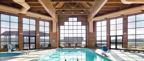 Indoor pool, free pool cabanas, pool loungers