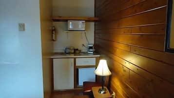 Fridge, microwave, coffee/tea maker