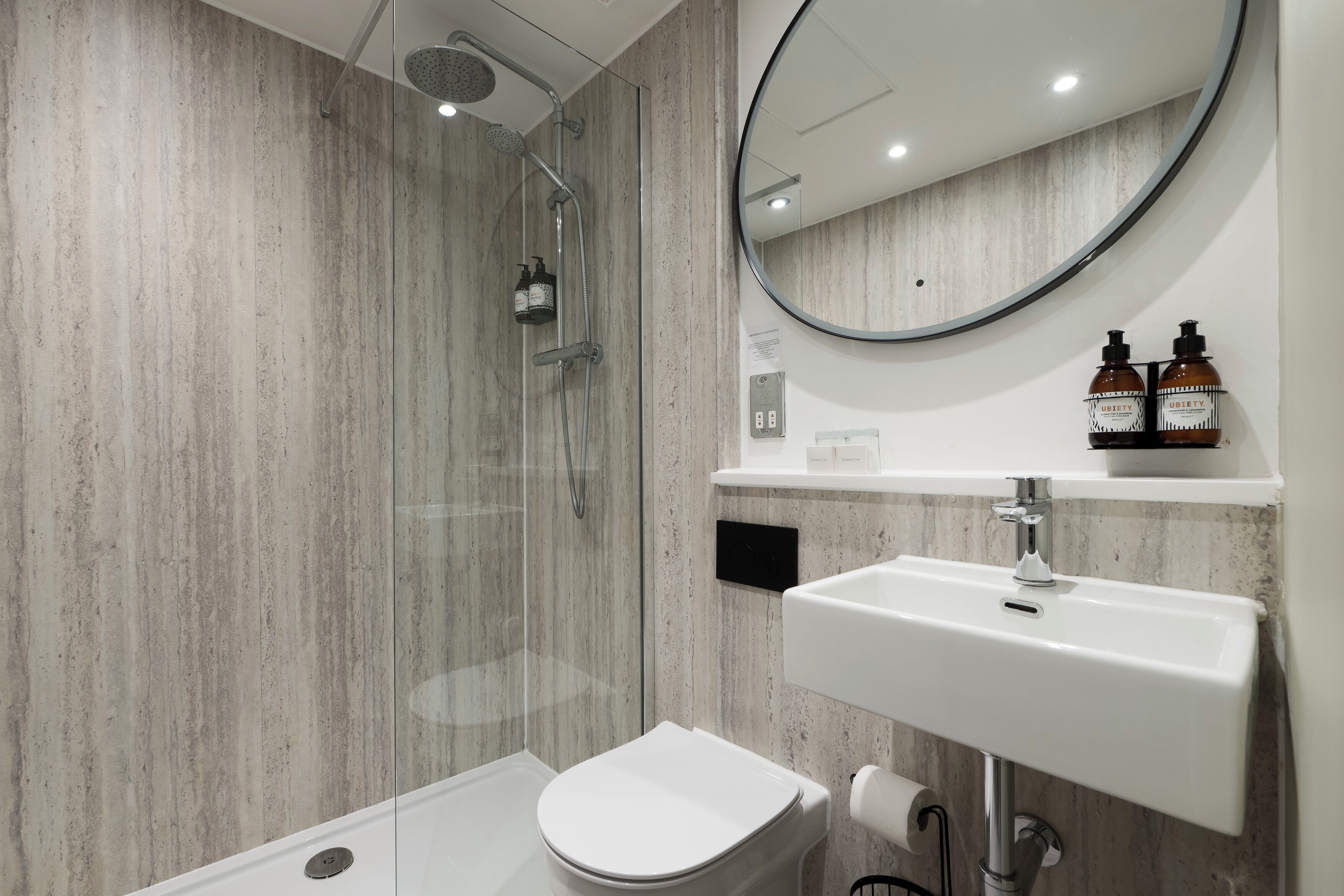 superior double room, ensuite | bathroom | shower, designer toiletries, hair dryer, bathrobes