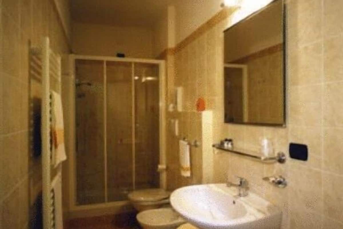 free toiletries, hair dryer, bidet, towels