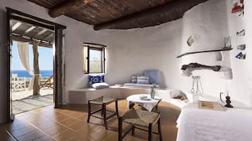 Casa de campo, vista al mar | Área de sala de estar