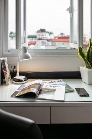 Staduitzicht vanuit accommodatie