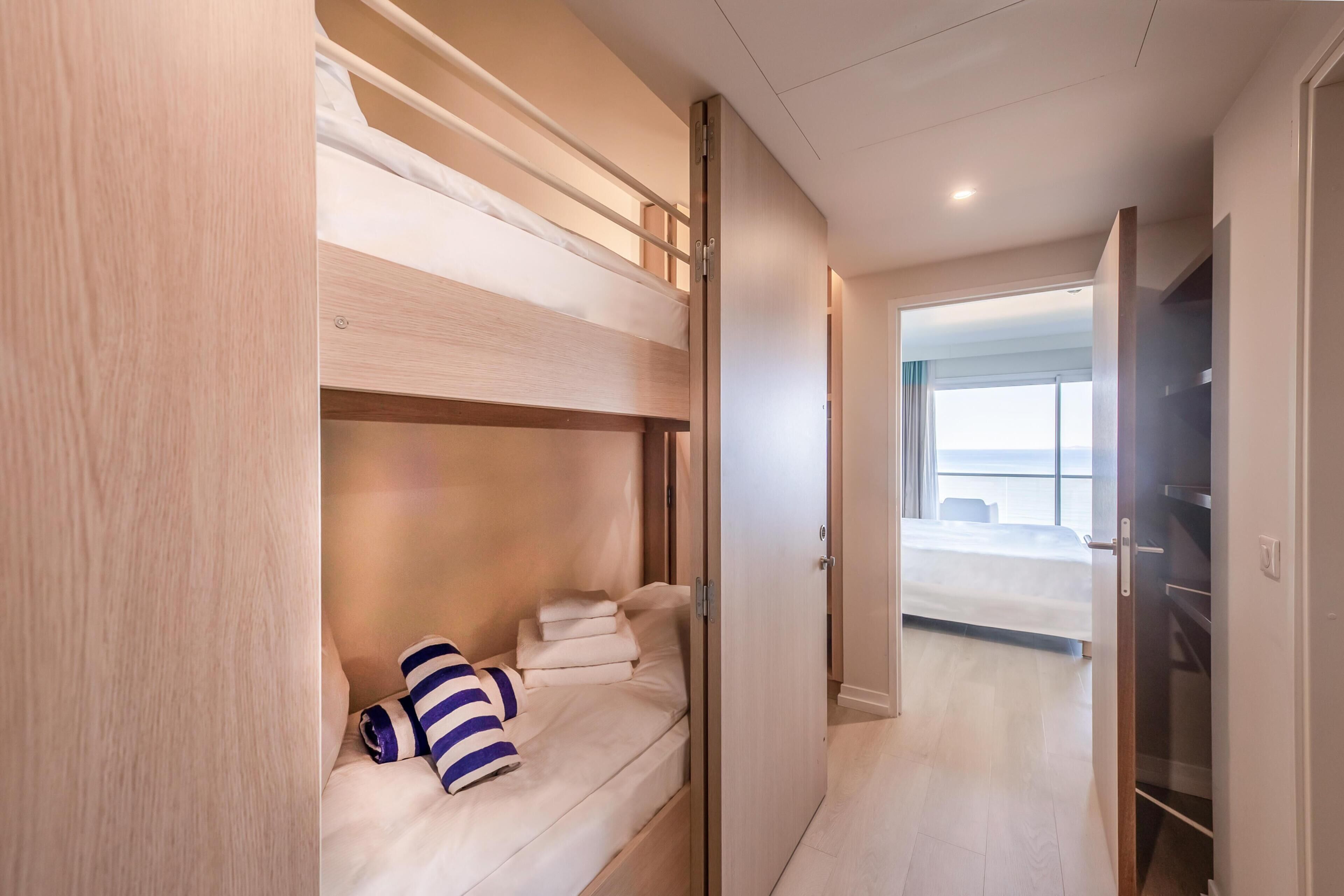 Family Room, Balcony, Sea View | Premium bedding, minibar, in-room safe, desk