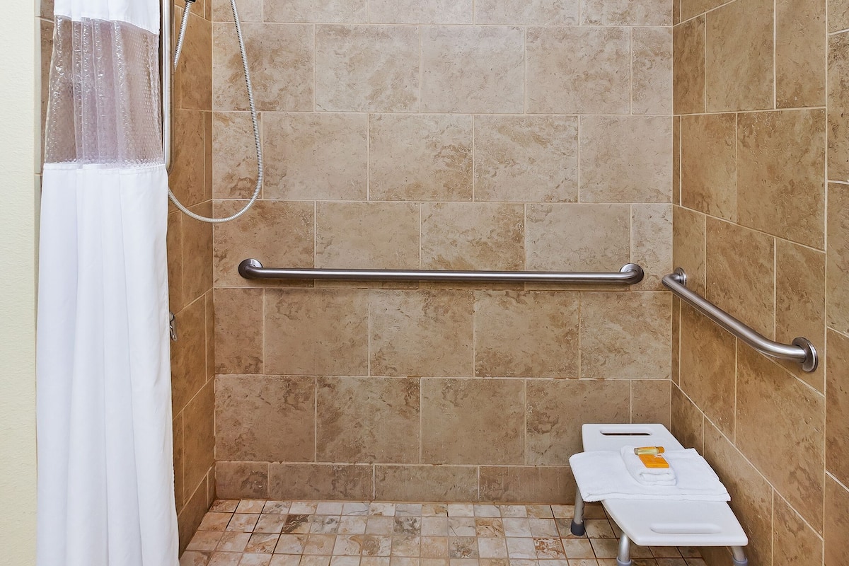 room, 1 king bed, accessible, non smoking (mobility accessible) | bathroom | free toiletries, hair dryer, towels