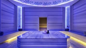 Sauna, steam room, Turkish bath/hammam, body treatments, aromatherapy