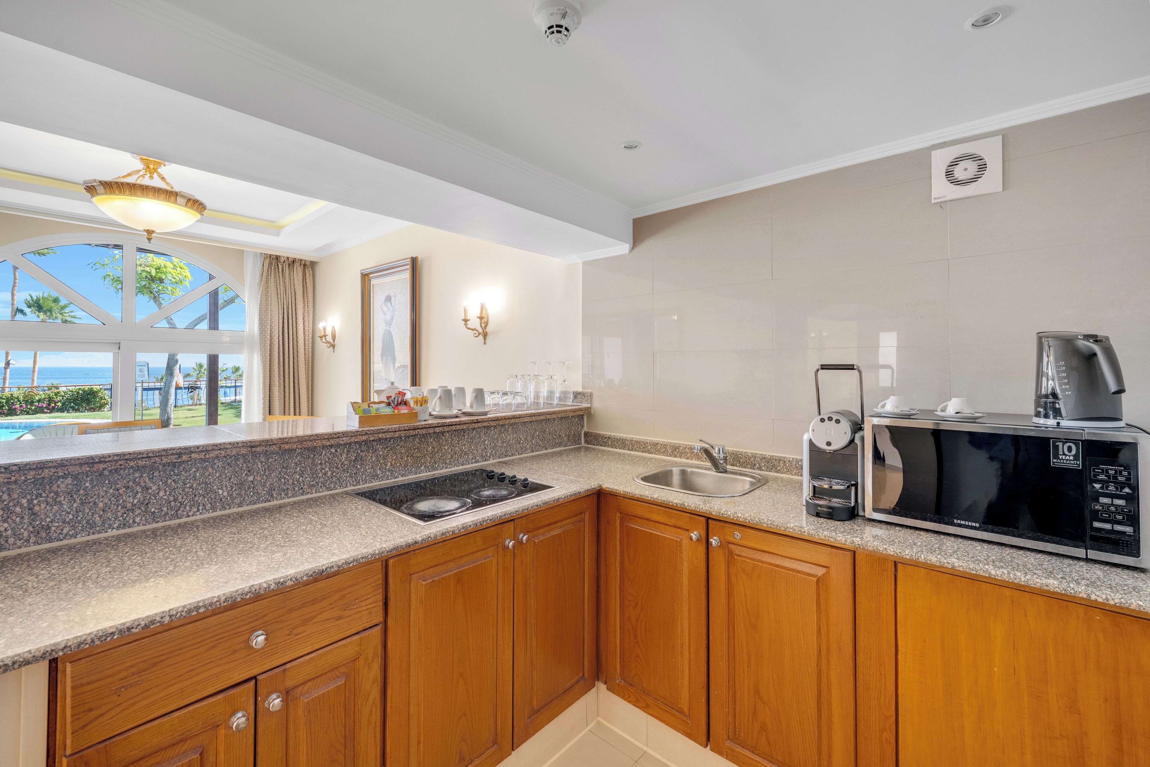 superior room, multiple beds, sea view (giza villa) | private kitchen | coffee/tea maker