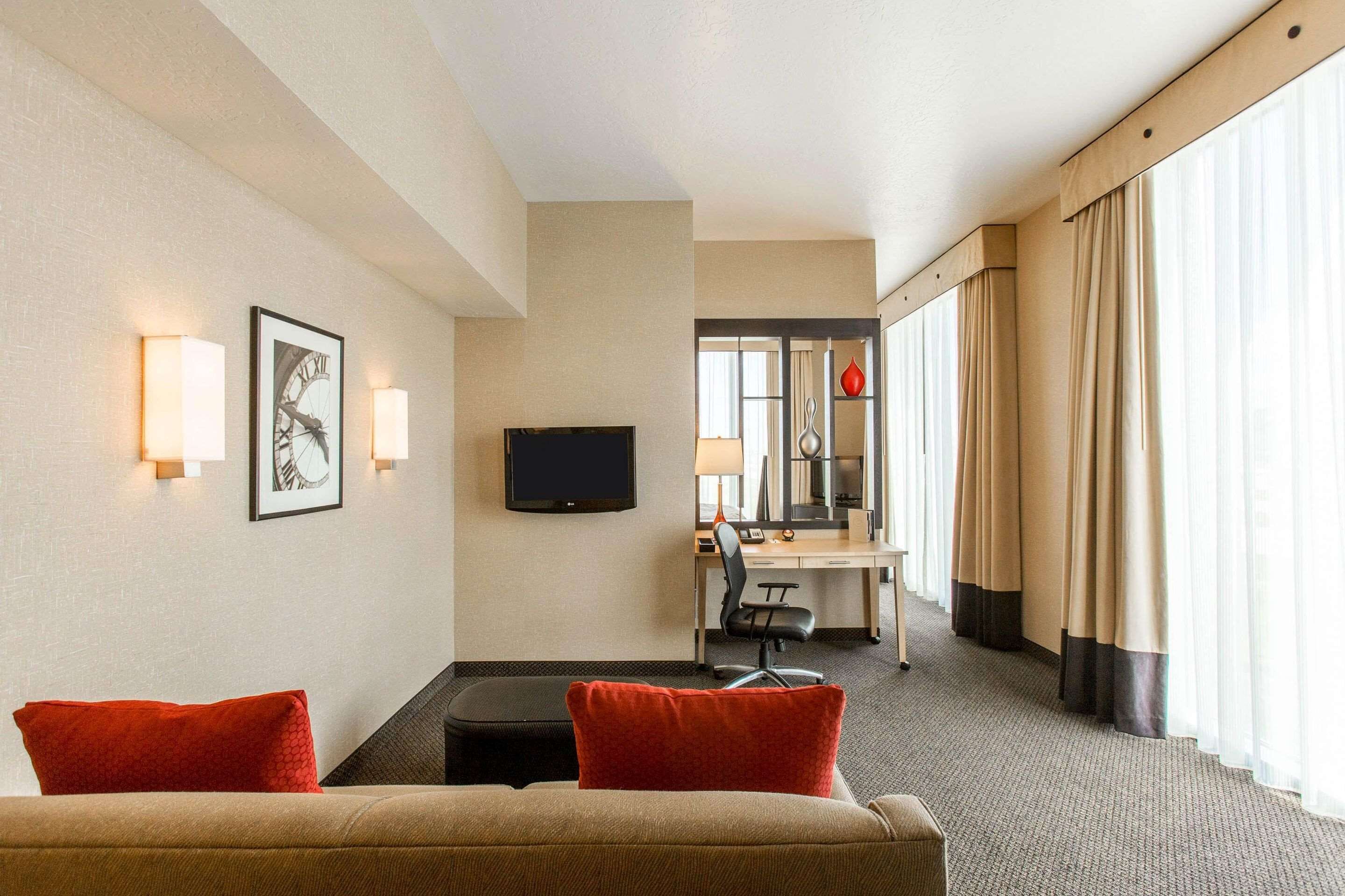 pillow-top beds, desk, laptop workspace, iron/ironing board