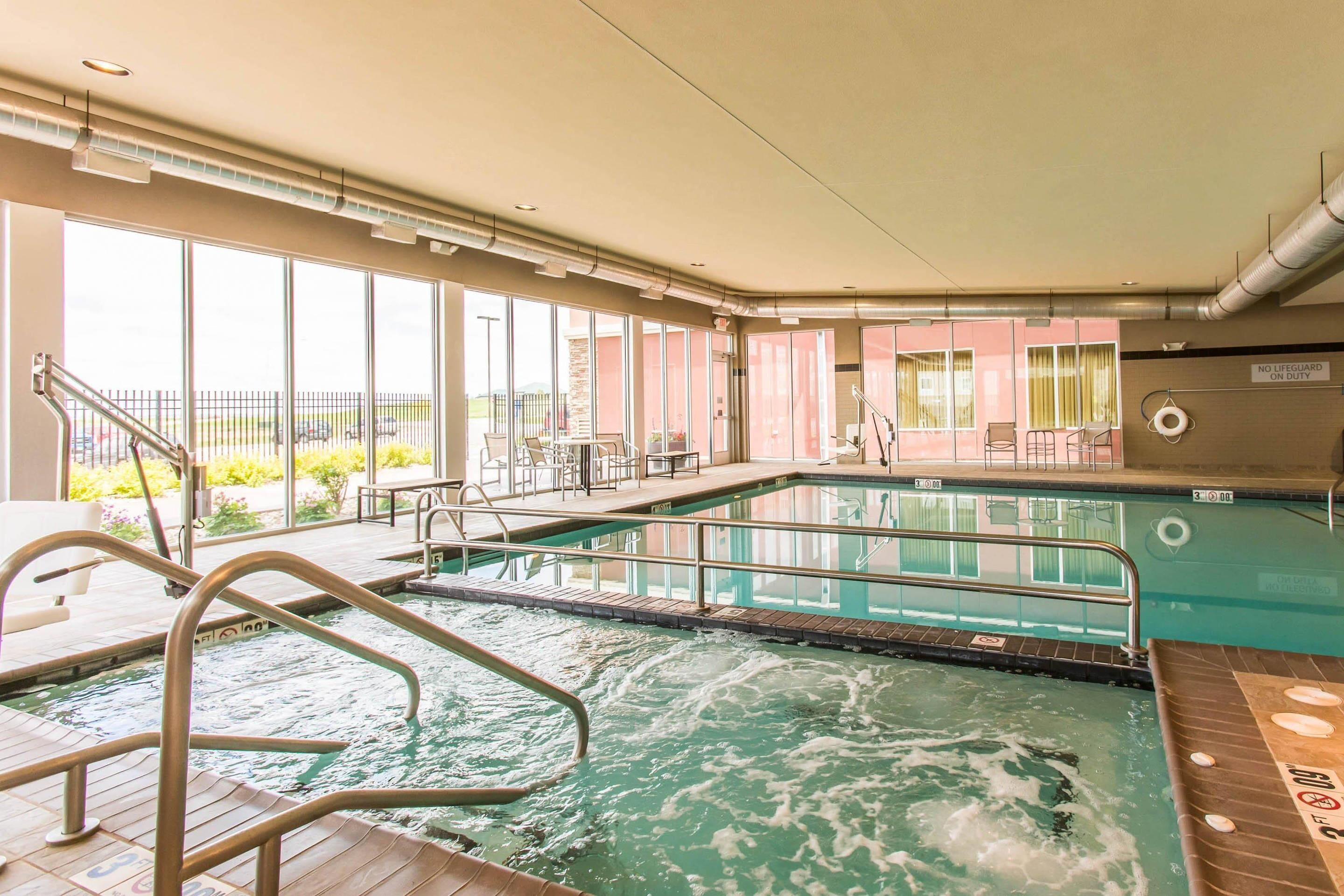 Indoor pool, open 7:00 AM to 10:00 PM, sun loungers