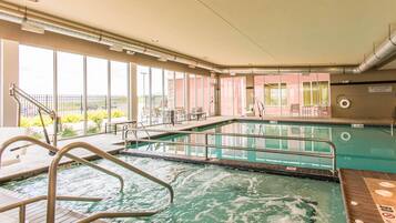 Indoor pool, open 7:00 AM to 10:00 PM, sun loungers