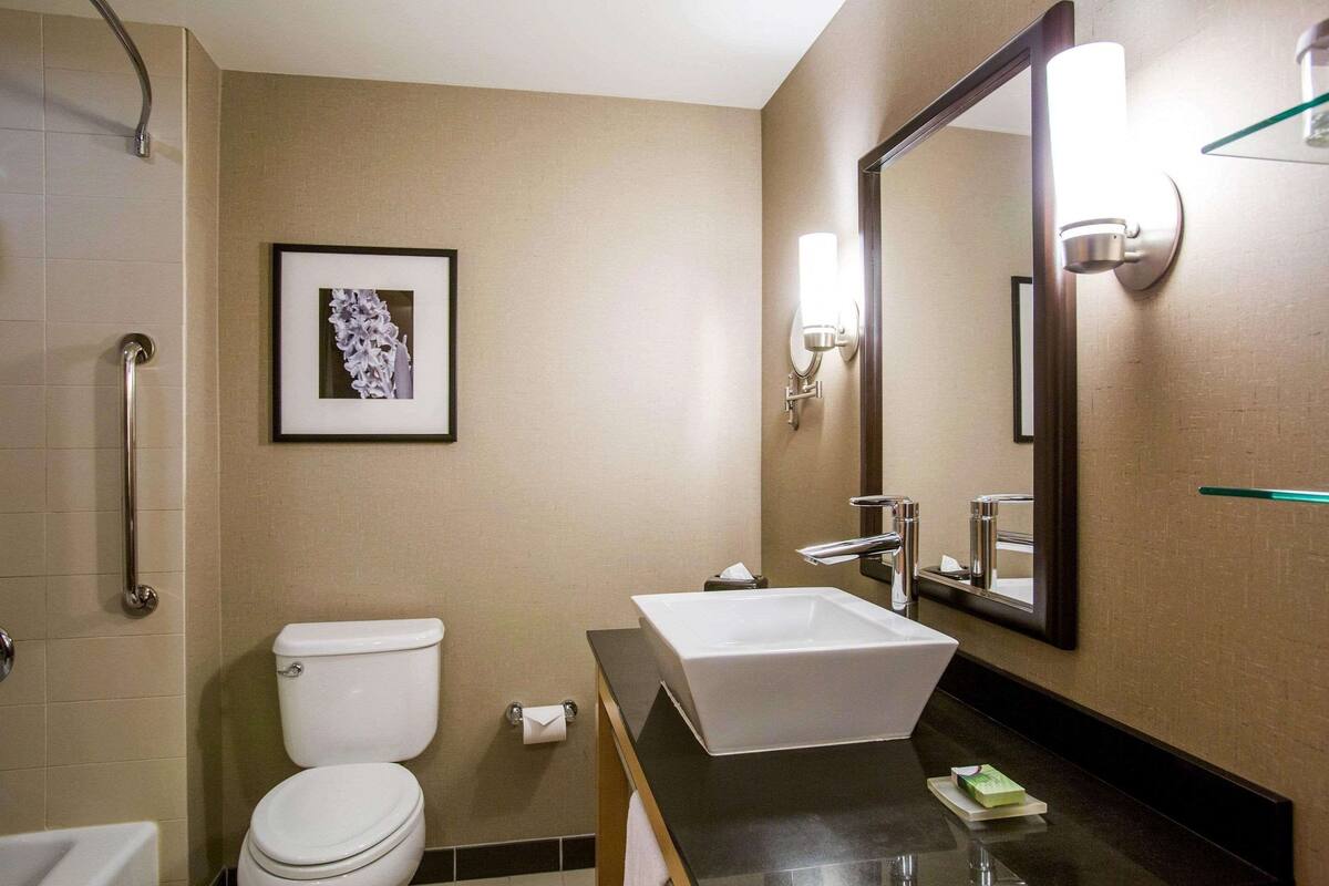 pillow-top beds, desk, laptop workspace, iron/ironing board