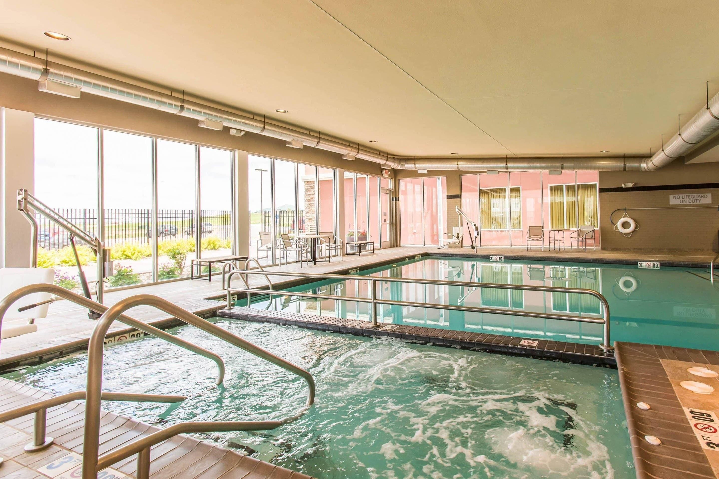 Indoor pool, open 7:00 AM to 10:00 PM, sun loungers