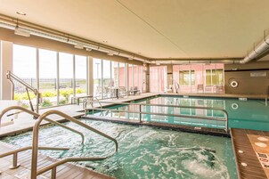Indoor pool, open 7:00 AM to 10:00 PM, sun loungers