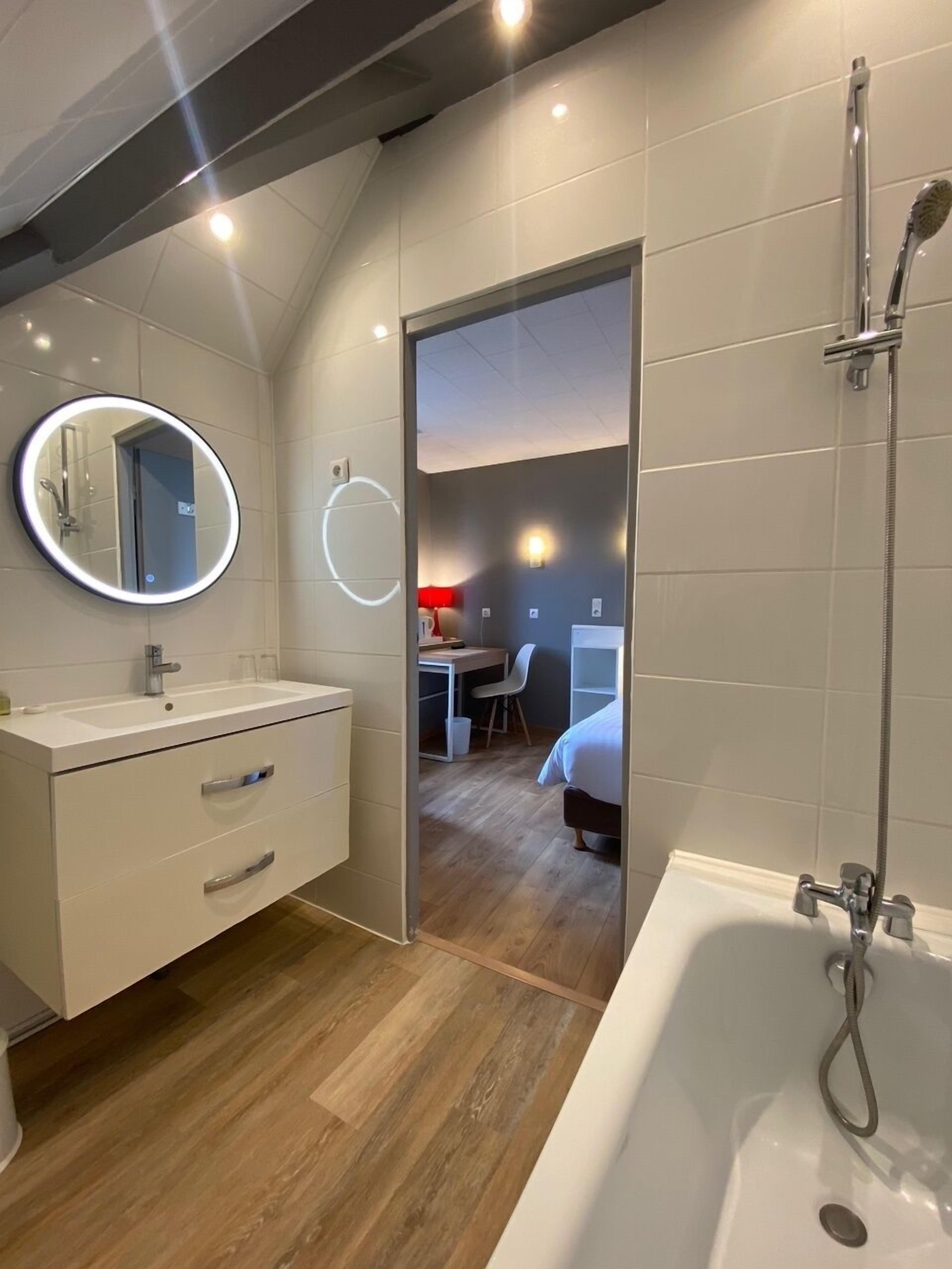 comfort double room (large) | bathroom | free toiletries, hair dryer, towels