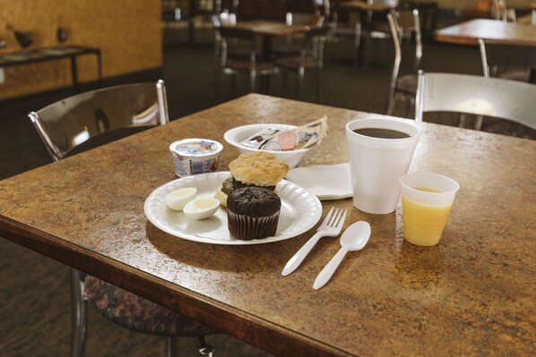 Free daily self-service breakfast 